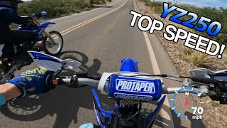 Yamaha Yz250 Top Speed OFFICIAL TEST [upl. by Etnud]