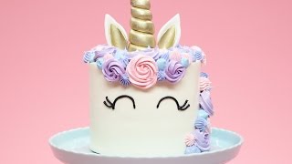 HOW TO MAKE A UNICORN CAKE  NERDY NUMMIES [upl. by Yenittirb720]