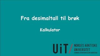 Fra desimaltall til brøk kalkulator [upl. by Ahseenak]