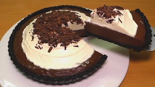 NoBake Chocolate Cream Pie  Chocolate Pie with Oreo Crust No Oven [upl. by Ive]