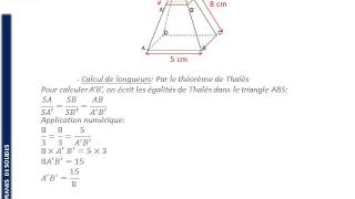 3ème  SECTIONS PLANES  Section dune pyramide volumes [upl. by Llednohs]