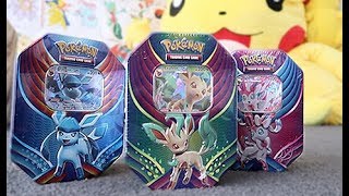 Opening The Evolution Celebration Tins Sylveon Leafeon Glaceon [upl. by Assiluj]