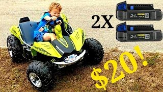 24 Volt LiIon Power Wheels Dune Racer 18650 Cell Mod Lowes Kobalt 10 24V MAX Battery Pack [upl. by Lalitta]