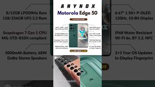 Motorola Edge 50 Worlds Slimmest Smartphone Military Grade Certification Launche in India anynox [upl. by Hgielek930]