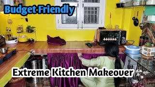 0 खर्च में किया मैंने अपने किचन का Makeover 💖 Mon Modular Kitchen Makeover Wallpaper Makeover [upl. by Akimaj654]