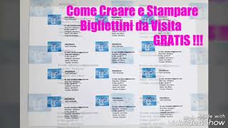 Tutorial Come Creare e Stampare bigliettini da visita Gratis 😎 [upl. by Sirac52]