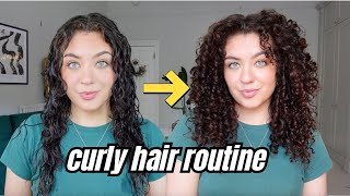 FULL UPDATED CURLY HAIR ROUTINE  3A  3B Curls  Medium Density [upl. by Jessi813]