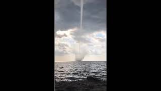 An enormous waterspout hits Italian city of Salerno 11202018 [upl. by Nysa]