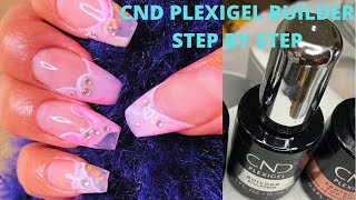 CND Plexigel step by step full application nail formshow to Plexigel Builder Efilenail formsarts [upl. by Albur]