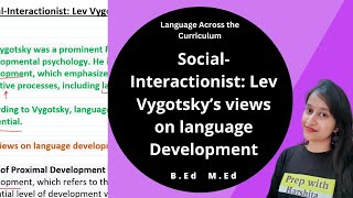 SocialInteractionist Lev Vygotsky’s views on language development [upl. by Kalk]