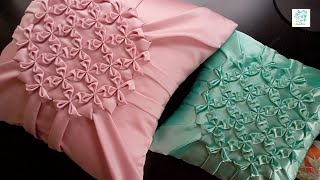 【Canadian smocking】クッションカバーbouquet の作り方【カナディアン スモッキング】 30x30cm と 40x40cm 【DIY cushion cover】 [upl. by Esyla]