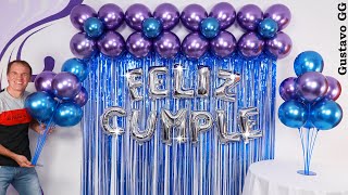 DECORACIONES PARA CUMPLEAÑOS 🥳 arreglos con globos ✨ decoración con globos  gustavo gg [upl. by Ecinad]