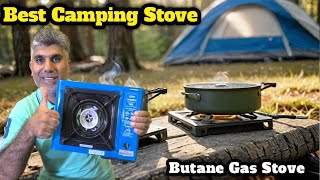 BEST CAMPING STOVE Butane Gas Stove Review Cooking in the Woods [upl. by Agnes]