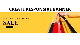 How To Create Responsive Banner Using HTML amp CSS [upl. by Melise388]