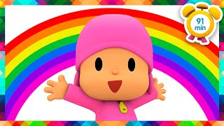 🌈 POCOYO ENGLISH  The Rainbow Learn the 7 Colors 91min Full Episodes VIDEOS ampCARTOONS for KIDS [upl. by Andryc]