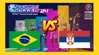 015  Brésil Vs Serbie  Coupe Du Monde 2022  Sociable Soccer 24 [upl. by Halimak]