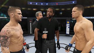 Dustin Poirier vs Nate Diaz Full Fight  UFC 4 Simulation [upl. by Nova80]