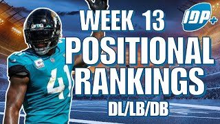 Week 13 IDP Rankings Deep Dive [upl. by Lovmilla]