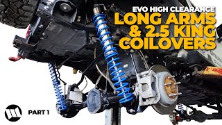 Jeep JL Wrangler Coilover Suspension with High Clearance Long Arm Installation by EVO  PART 1 [upl. by Fugere846]