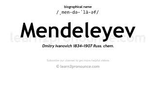 Pronunciation of Mendeleyev  Definition of Mendeleyev [upl. by Mita537]