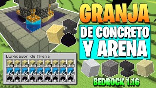 Minecraft Bedrock GRANJA de CONCRETO ARENA GRAVA YUNQUES Y HUEVOS de DRAGON 116 🔥 [upl. by Longley529]