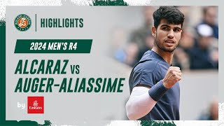 Alcaraz vs AugerAliassime Round 4 Highlights  RolandGarros 2024 [upl. by Doownil]