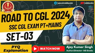 SSC SET03  ROAD TO SSC CGL 2024 🔥 PYQ ENGLISH PRACTICE  TARGET SELECTION  AJAY SIR  MB BOOKS [upl. by Yerac488]