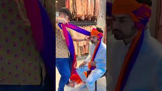 how to wear safa in jodhpuri style rajputiculture banna [upl. by Aicilas]