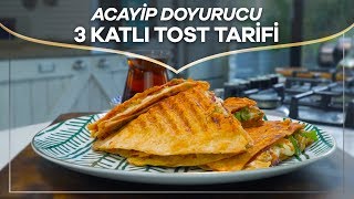 Refika ile Karaca Test Mutfağı  Acayip Doyurucu 3 Katlı Tost Tarifi [upl. by Ahsekin]