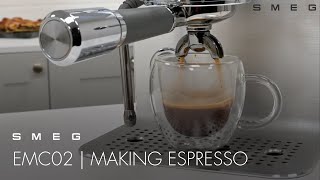 How to Make an Espresso  Smeg EMC02 [upl. by Novikoff]