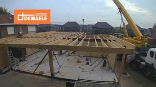 Montage van een houtskeletbouw woning timelapse [upl. by Earal963]