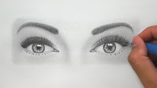 How to Draw Realistic Eyes for BEGINNERS  Super Detailed Instructions [upl. by Harv]