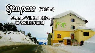 Driving in Switzerland  Ofen Pass  Winter drive  Scenic roads  Snow Graubünden  Switzerland [upl. by Goltz590]