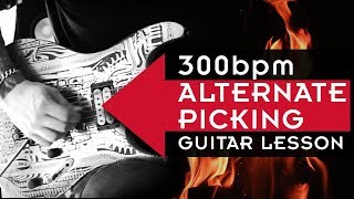 300 BPM Alternate Picking Technique  15 notes per second [upl. by Sessylu]