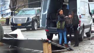 Rihanna and Sandra Bullock film scenes for Oceans 8 in Central Park [upl. by Sergu144]