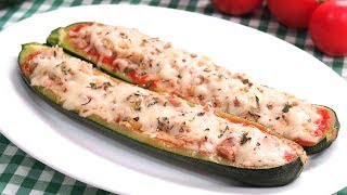 Calabacín relleno de Atún al Microondas  Receta en Menos de 10 Minutos [upl. by Kwabena]