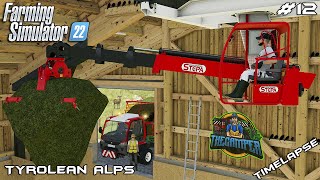 STORING HAY IN COWSHED WITH STEPA HAY CRANE  Tyrolean Alps  Farming Simulator 22  Episode 12 [upl. by Ecirtemed935]