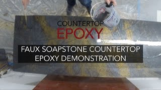 Complete Faux Soapstone Countertop Epoxy Demonstration [upl. by Lunt]