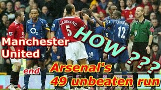 How Manchester United end Arsenals unbeaten run in the 20045 season [upl. by Denn]