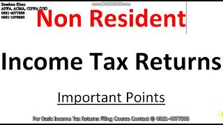 How to file Non Resident Income Tax Returns  Important points for Non Resident Income Tax Returns [upl. by Hatnamas815]