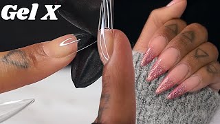 How To Do Gel X Nails At Home  Beginner Friendly Tutorial  Easy Ombré [upl. by Nylidam]