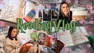 READING VLOG 6 ♡ reading 14 books book mail dramione fanfic amp macbook pro unboxing  may 2023 [upl. by Eciruam]