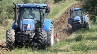 NEW HOLLAND T7200  NEW HOLLAND T6165  NEW HOLLAND TM120  ANGELONI PLOWS  ROTELLI GROUP [upl. by Mireielle473]