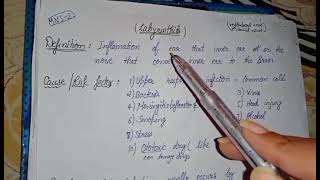 Medical surgical Nursing Topic  labyrinthitis gnm 2 nd year bsc 2 nd year [upl. by Kalmick]