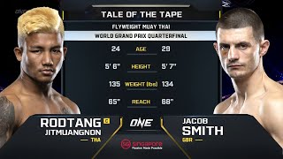 Rodtang Jitmuangnon vs Jacob Smith  ONE Championship Full Fight [upl. by Lali]