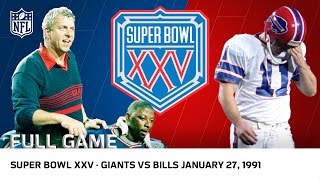 Super Bowl XXV  Bills vs Giants quotWide Rightquot  NFL Full Game [upl. by Leahcam478]