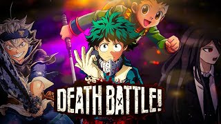 Almost all Izuku Midoriya matchups for DEATH BATTLE In a nutshell [upl. by Ynahpets]