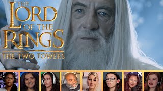 Reactors Reacting to GANDALF THE WHITE  The Lord of the Rings The Two Towers 2002 [upl. by Kcirddor73]