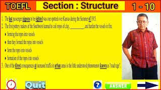 TOEFL PREPARATION  IN STRUCTURE part 1 [upl. by Ennove638]