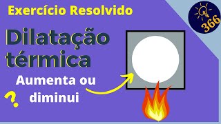 DILATAÇÃO TÉRMICA placa com furo  exercício resolvido [upl. by Per801]